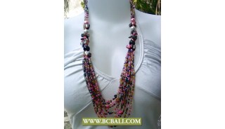 Bali Fashion Necklace Multi Strand Beads